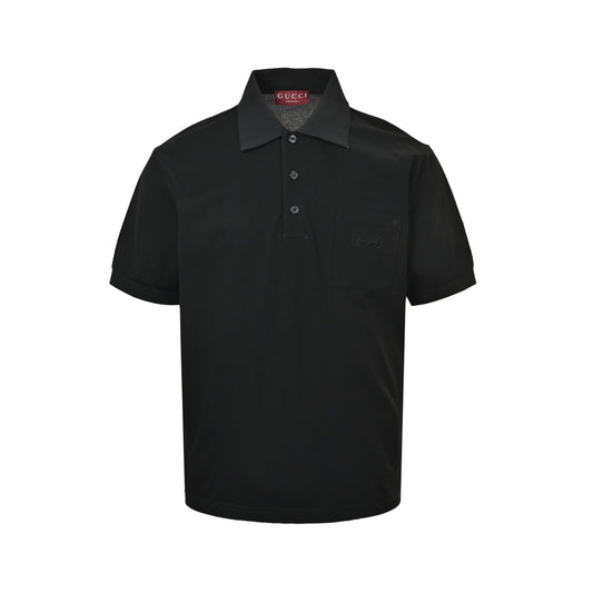 Gucci Horsebit embroidered pocket Polo short sleeves