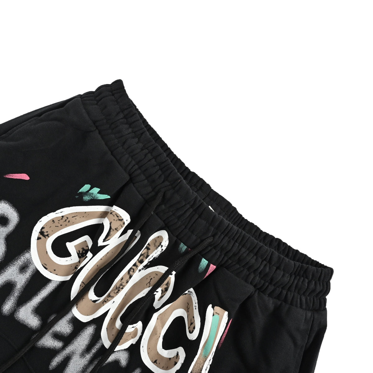Gucci & Balenciaga collaboration logo colorful hand-painted shorts