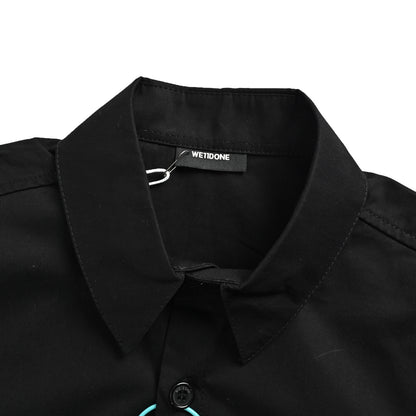 We11 Done short-sleeved shirt with colorful letter print on the back