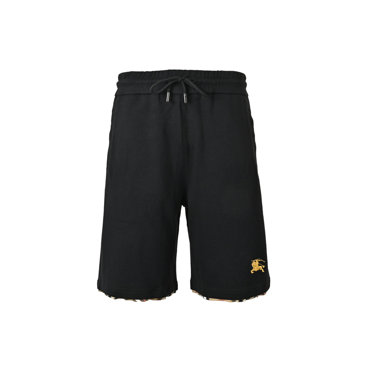 Burberry plaid trim war horse embroidered shorts