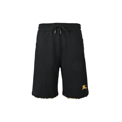 Burberry plaid trim war horse embroidered shorts