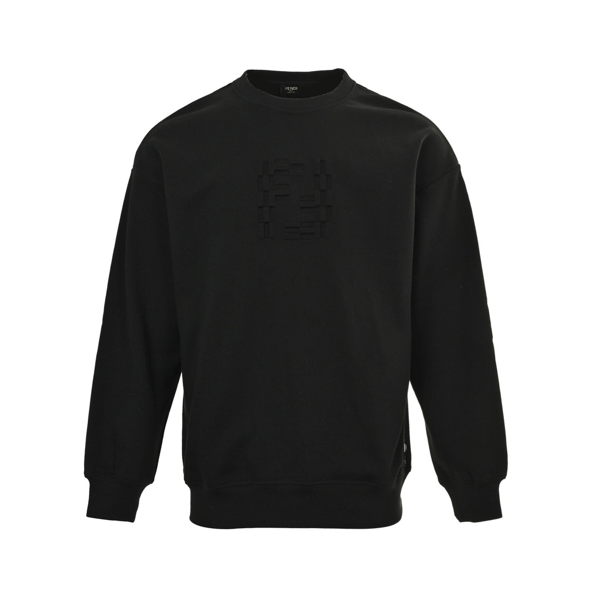 Fendi 25Fw dark pattern double F three-dimensional embossed round neck sweatshirt