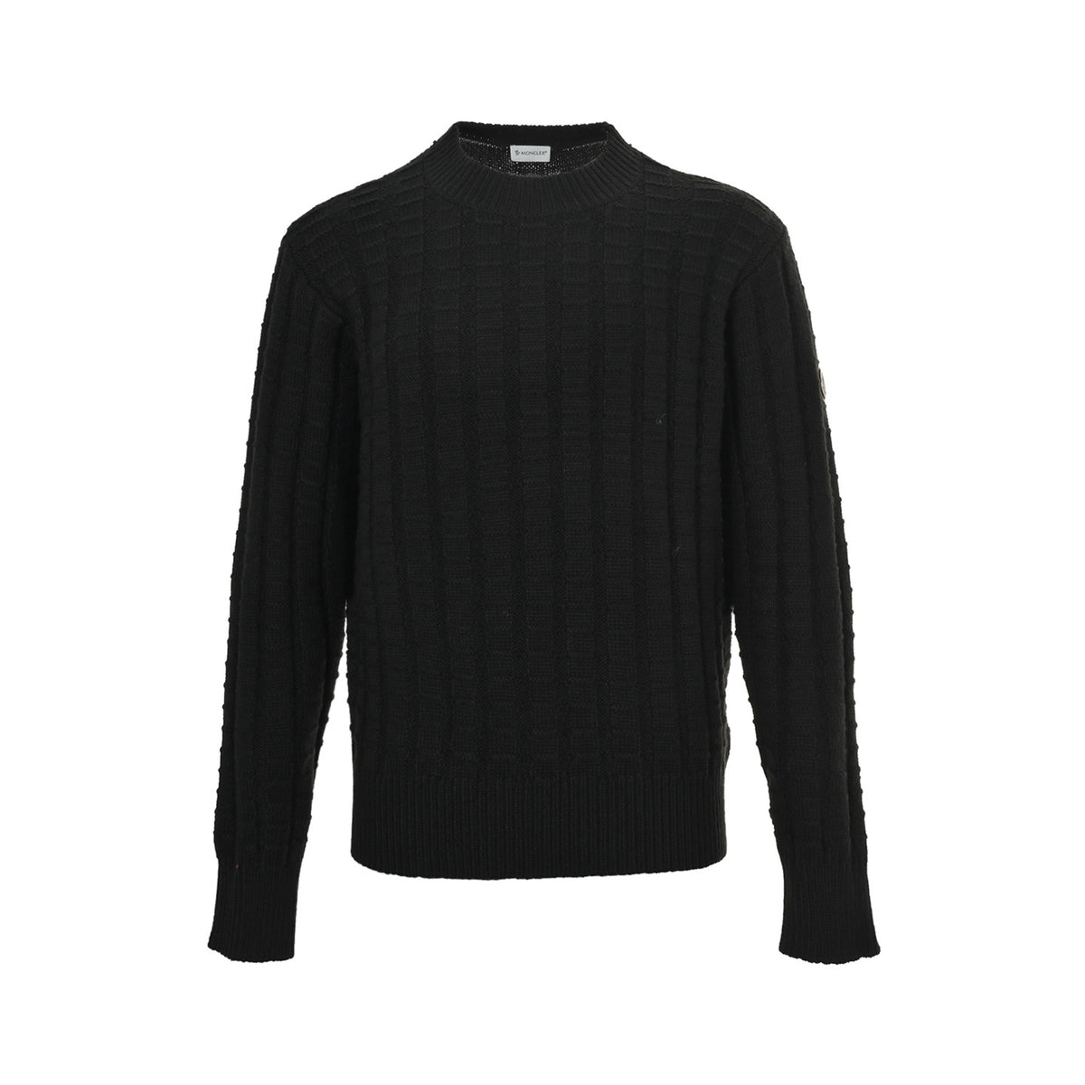 Moncler/Mask two-color embossed knitted crew neck sweater