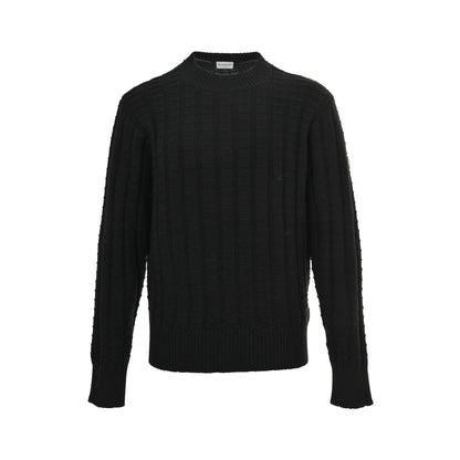 Moncler/Mask two-color embossed knitted crew neck sweater