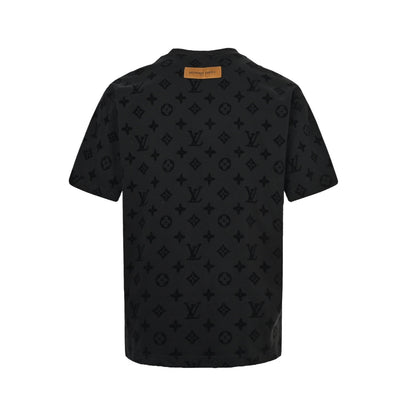 Louis Vuitton 26ss all-over printed old flower flocking short sleeves