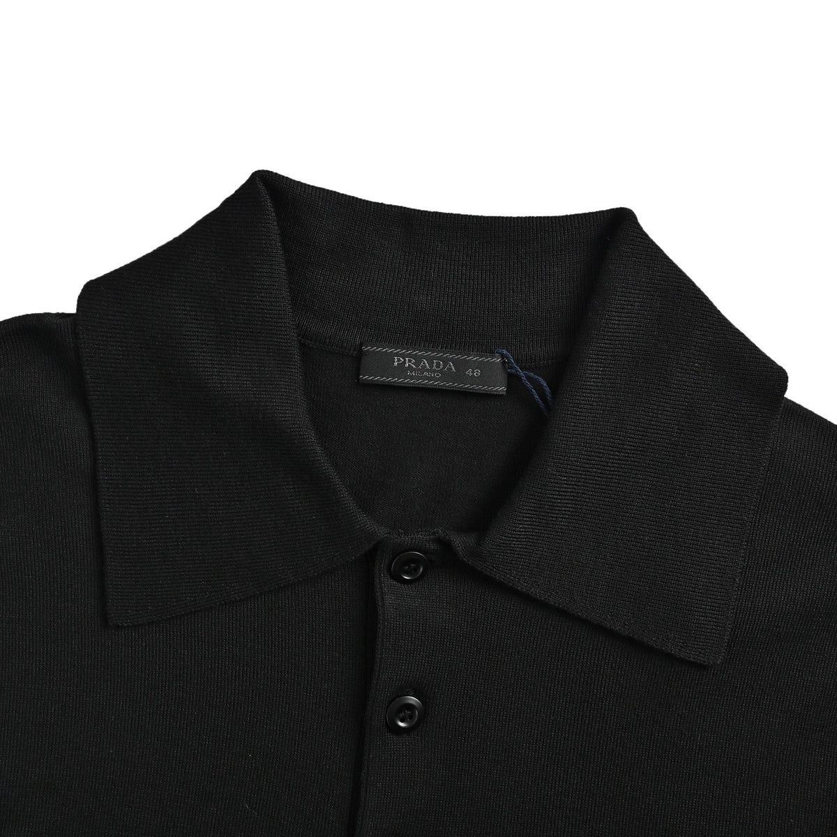 Prada embroidered logo knitted Polo short sleeves