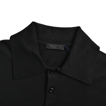 Prada embroidered logo knitted Polo short sleeves