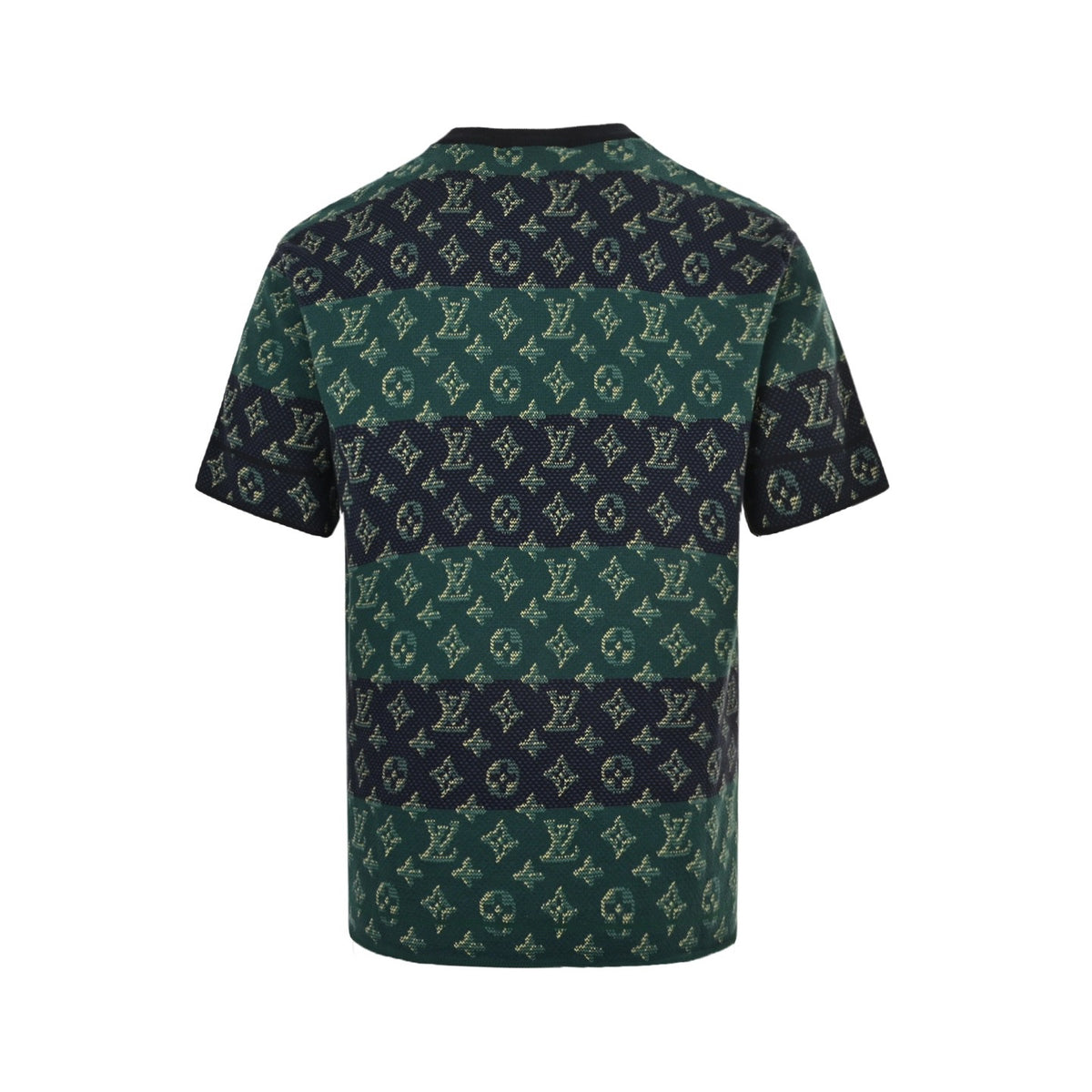 Louis Vuitton contrasting color old flower jacquard knitted short sleeves