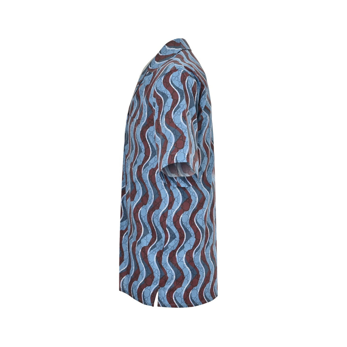 Gucci 25ss all-over dark pattern snake-shaped short-sleeved shirt