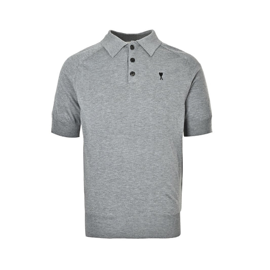 Ami Paris Love Knitted Polo Short Sleeve