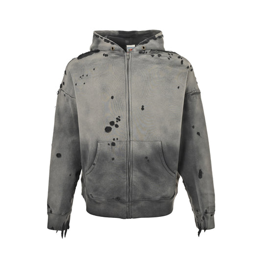 Saint Michael Double Destroyed Waffle Hooded Jacket