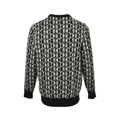 Fendi OPTICA full round label jacquard knitted sweater