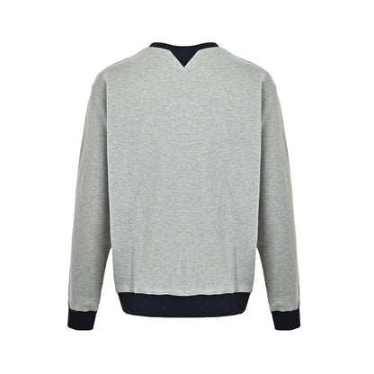 Dior contrast pocket mixed pattern embroidered crew neck sweatshirt