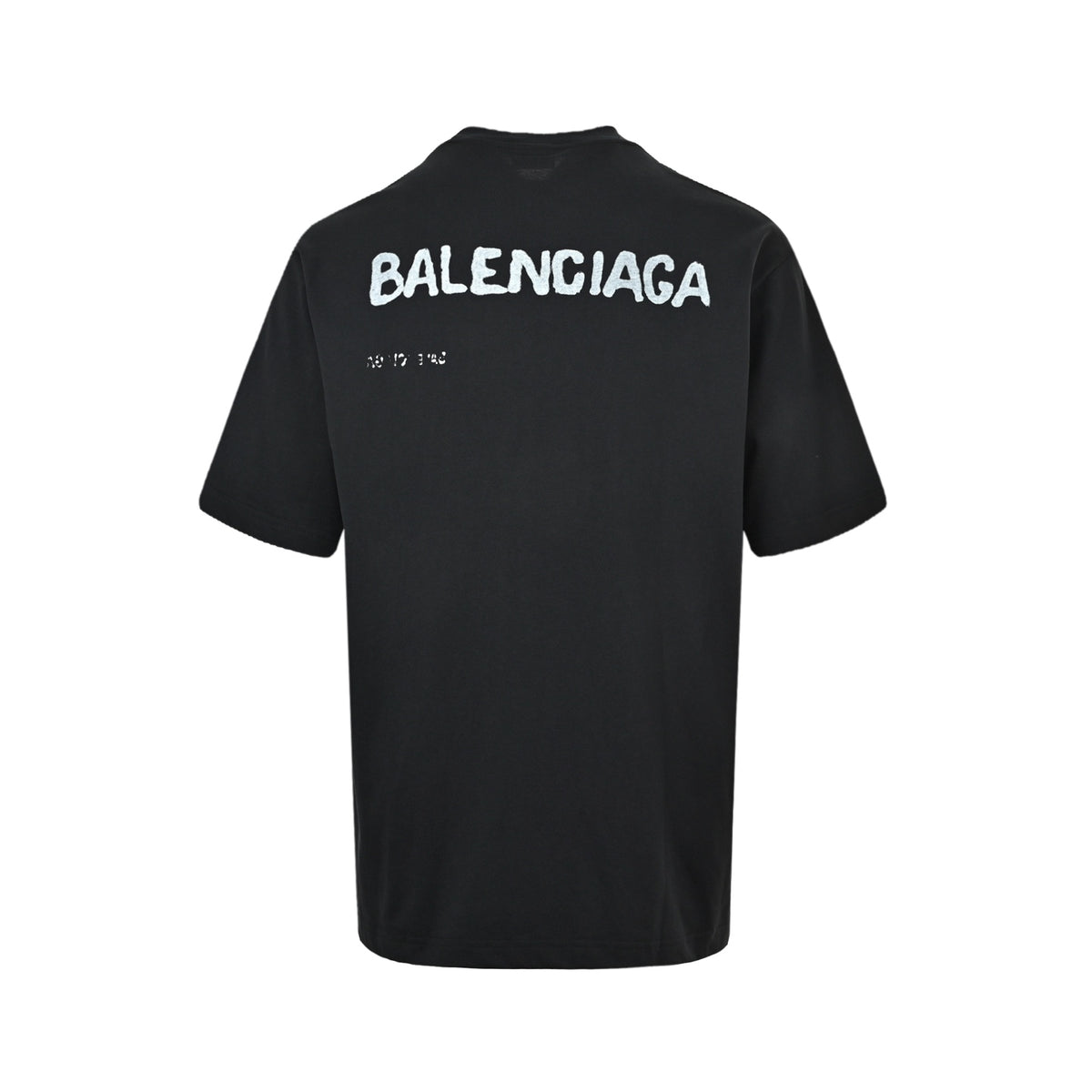 Balenciaga/Balanciaga fuzzy printed off-shoulder short sleeves