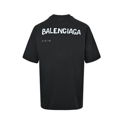 Balenciaga/Balanciaga fuzzy printed off-shoulder short sleeves
