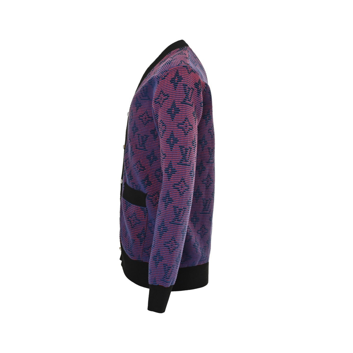 Louis Vuitton 25Fw old flower jacquard striped sweater cardigan