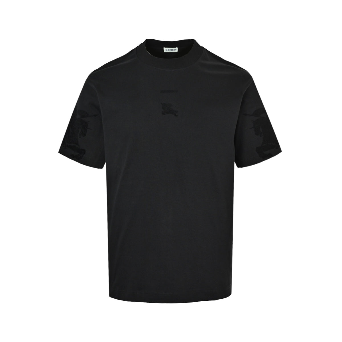 Burberry 26ss double-sleeved war horse flocked round neck short sleeves
