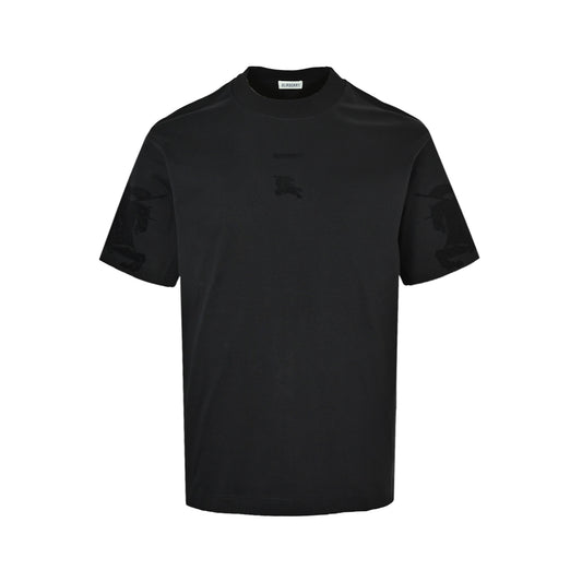 Burberry 26ss double-sleeved war horse flocked round neck short sleeves
