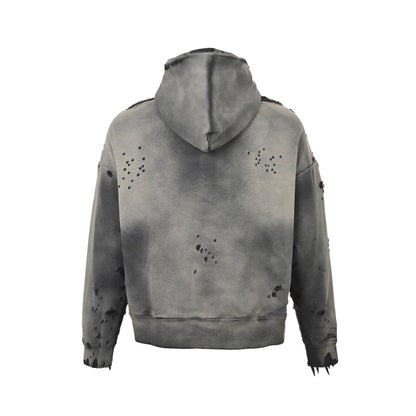 Saint Michael Double Destroyed Waffle Hooded Jacket