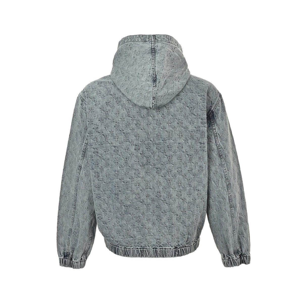 Louis Vuitton 25Fw allover printed old flower jacquard zipper hooded denim jacket