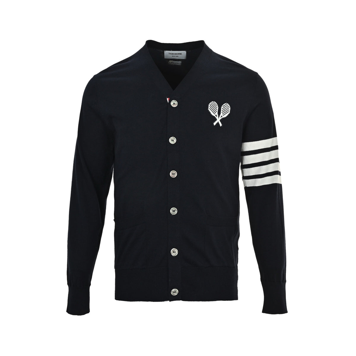 Thom Browne tennis racket cardigan jacket