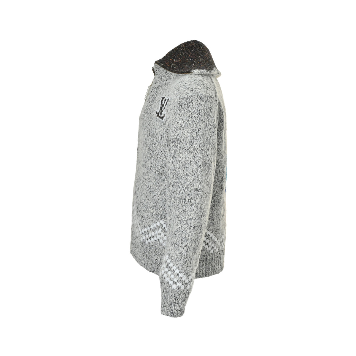Louis Vuitton 25Fw angler pastoral jacquard knitted zipper sweater jacket