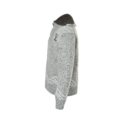 Louis Vuitton 25Fw angler pastoral jacquard knitted zipper sweater jacket
