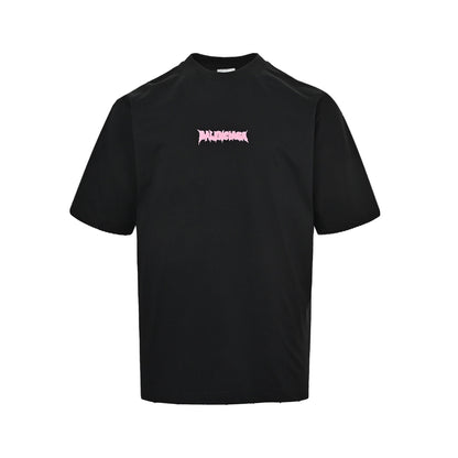 Balenciaga embroidered letter melting printed short sleeves