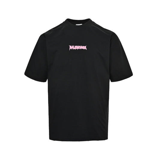Balenciaga embroidered letter melting printed short sleeves