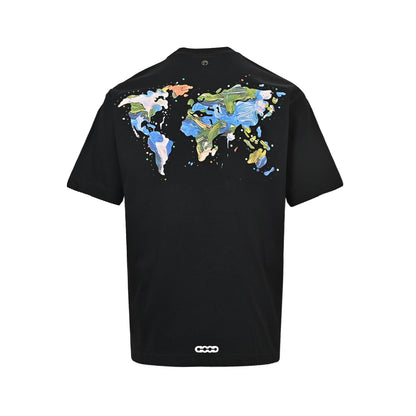 GOODBRAND three-dimensional gem graffiti map splash ink short sleeves