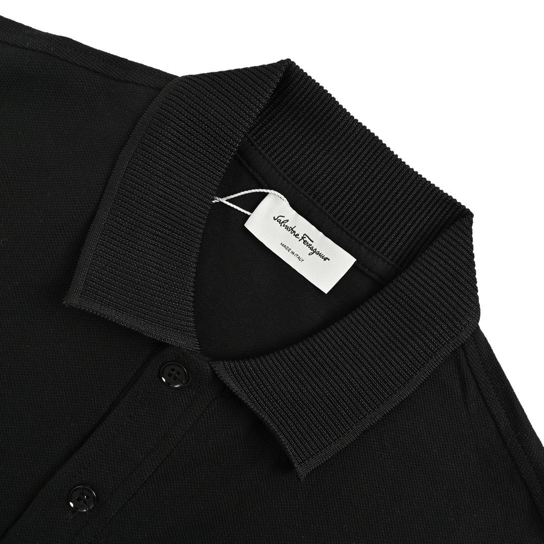 Ferragamo 24ss Polo short sleeves with embroidered letters on the chest