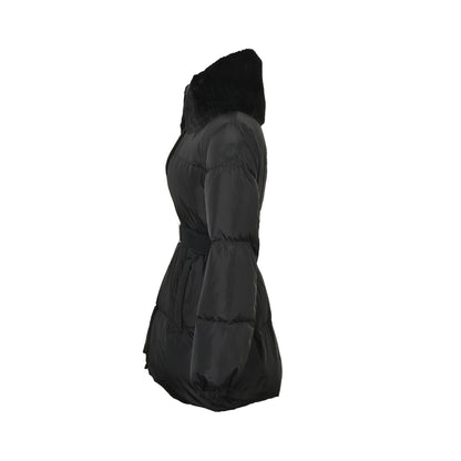 Moncler/Mask 25Fw large lapel waist mid-length down jacket
