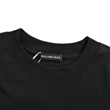 Balenciaga round neck short sleeves with wheat ears embroidery on the back
