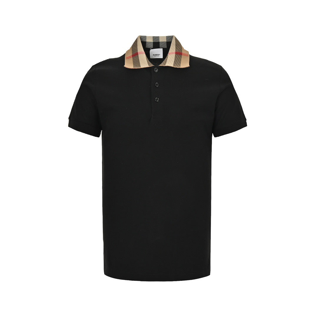 Burberry 24ss plaid collar Polo short sleeves