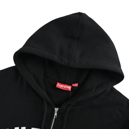 Supreme 24 style patch embroidered letter zipper hooded sweatshirt jacket