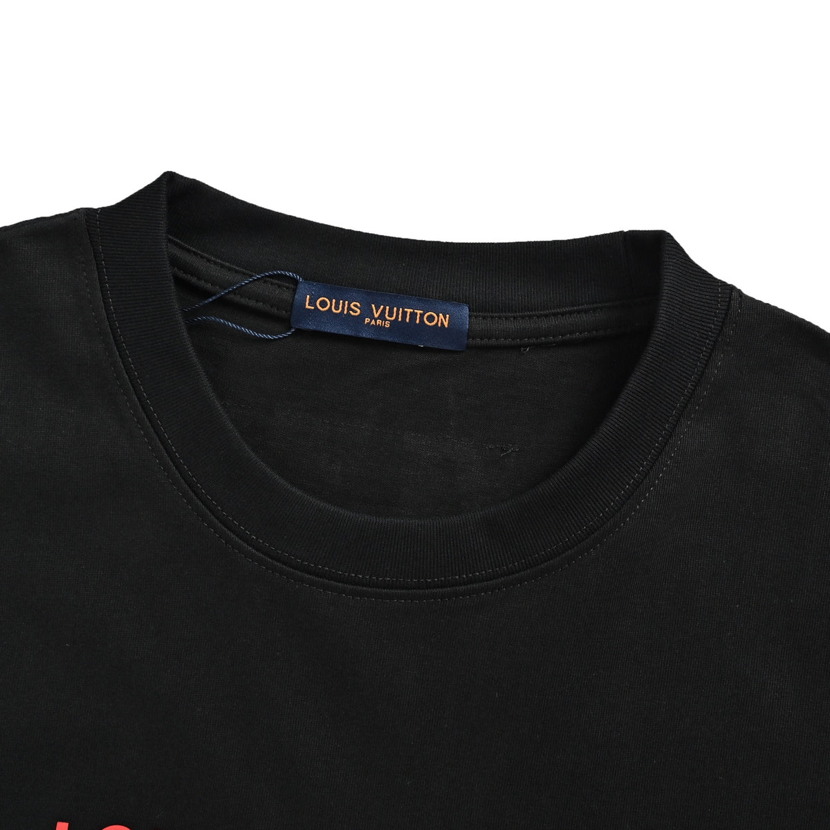Louis Vuitton short sleeves with red letter slogan printed on the chest