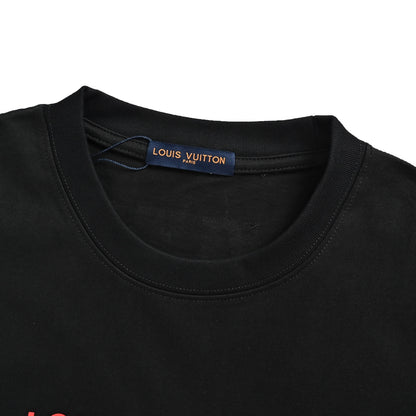 Louis Vuitton short sleeves with red letter slogan printed on the chest