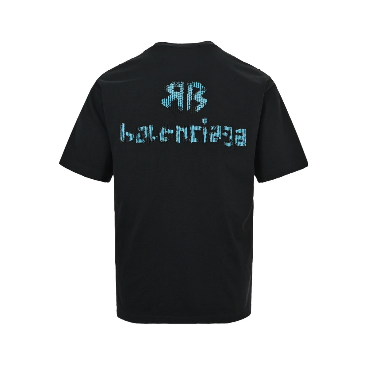 Balenciaga 26ss color block woven letter embroidered short sleeves