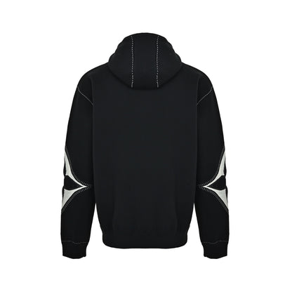 Louis Vuitton old flower intarsia zipper knitted hooded jacket
