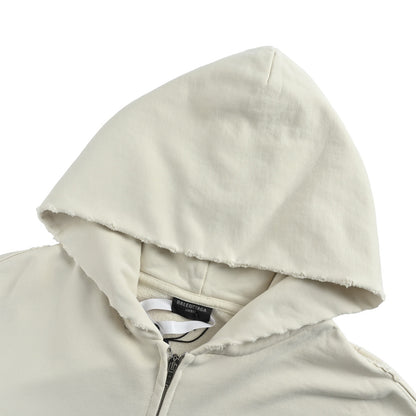 Balenciaga/Balanciaga 25Fw front and back letter embroidered zipper hooded sweatshirt