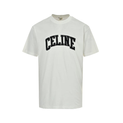 Celine curved flocking printed short sleeves