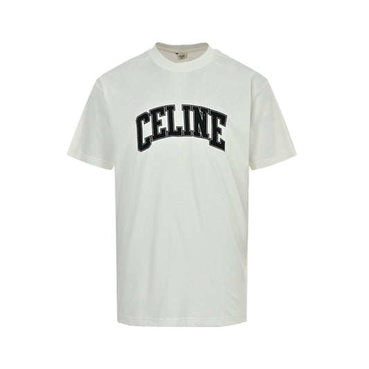 Celine curved flocking printed short sleeves