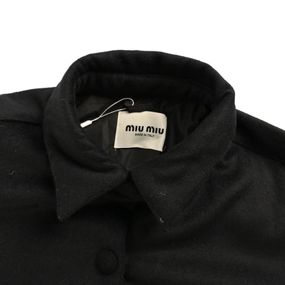 Miu Miu velvet pocket cashmere down jacket