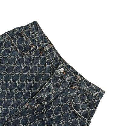 Gucci 26ss full GG jacquard suit denim shorts