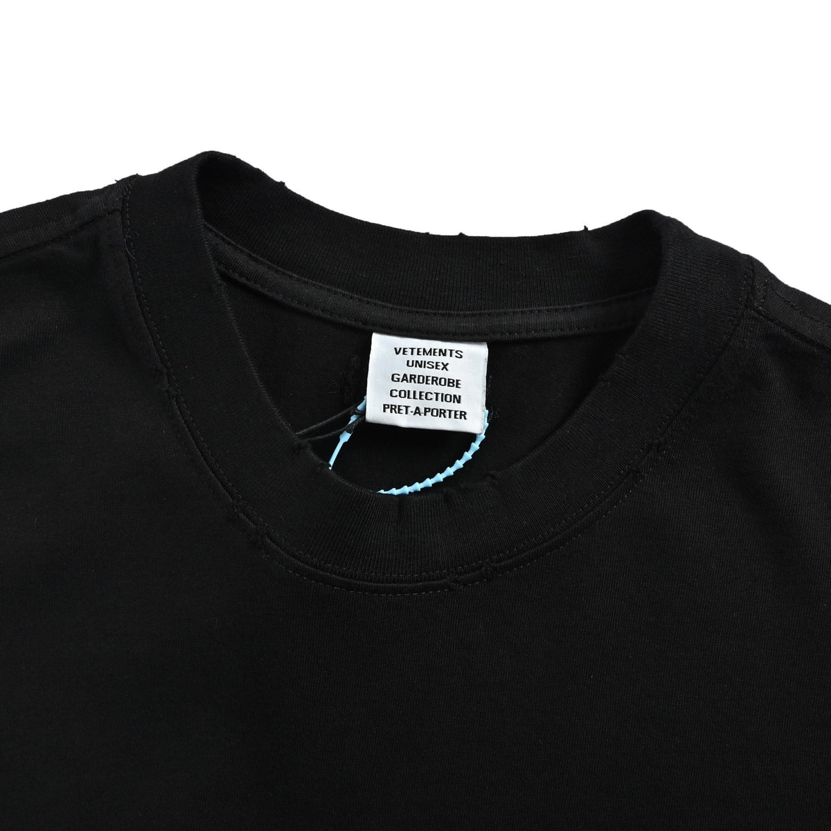 VETEMENTS VTM style attitude slogan logo wash damaged short sleeves