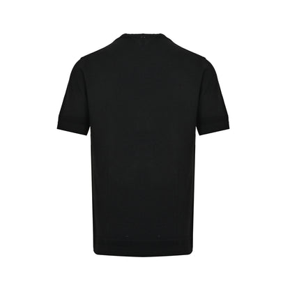 Berluti classic Thebor chest embroidered mulberry silk cotton knitted short sleeves