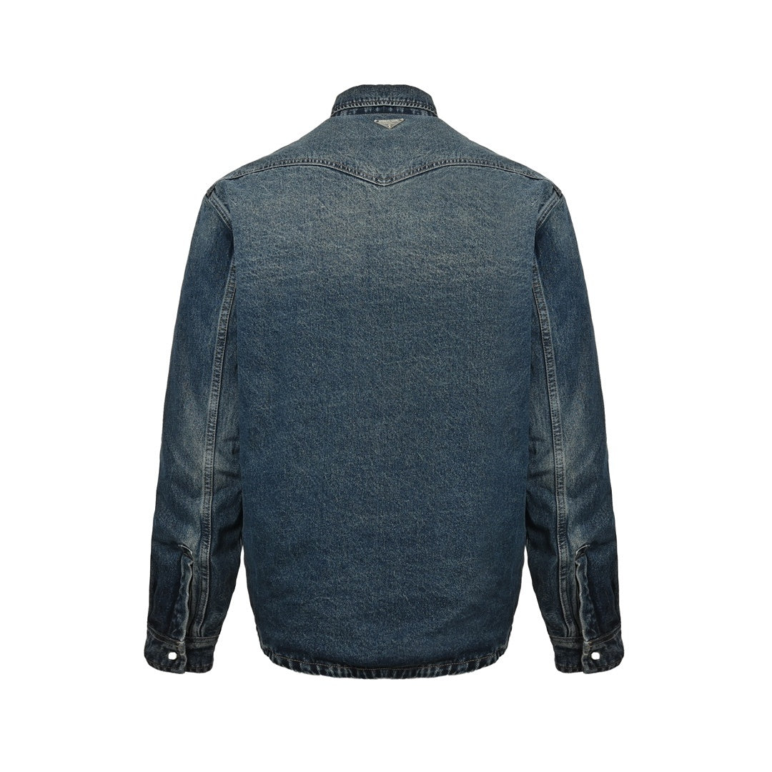 Prada 24Fw triangle logo denim denim jacket