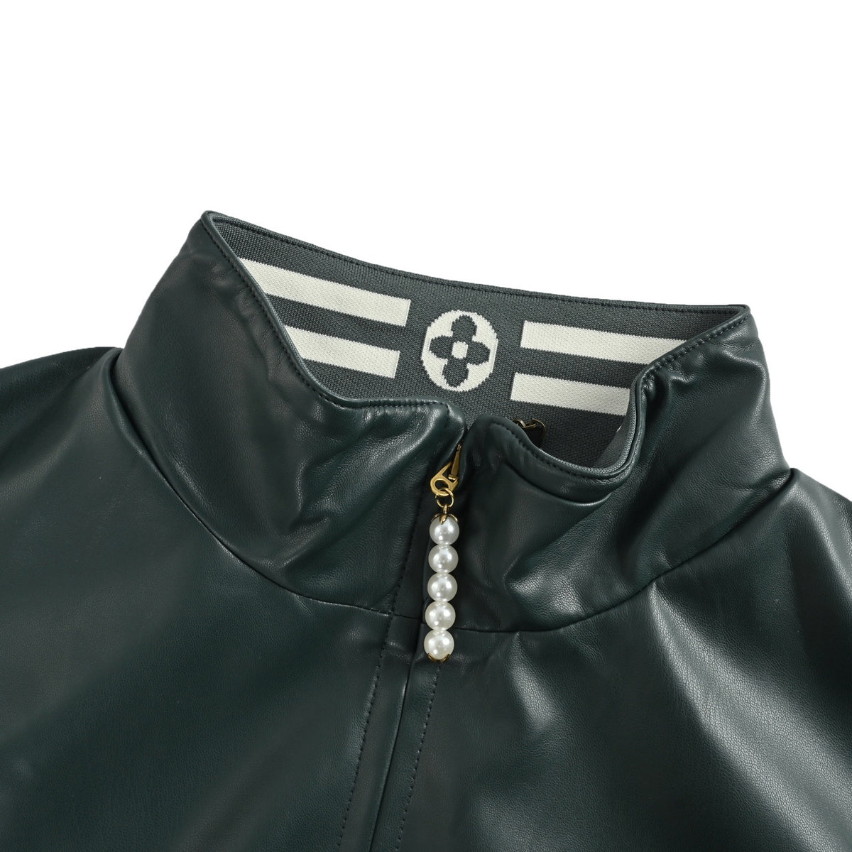 Louis Vuitton 25FW gray green leather patchwork jacket