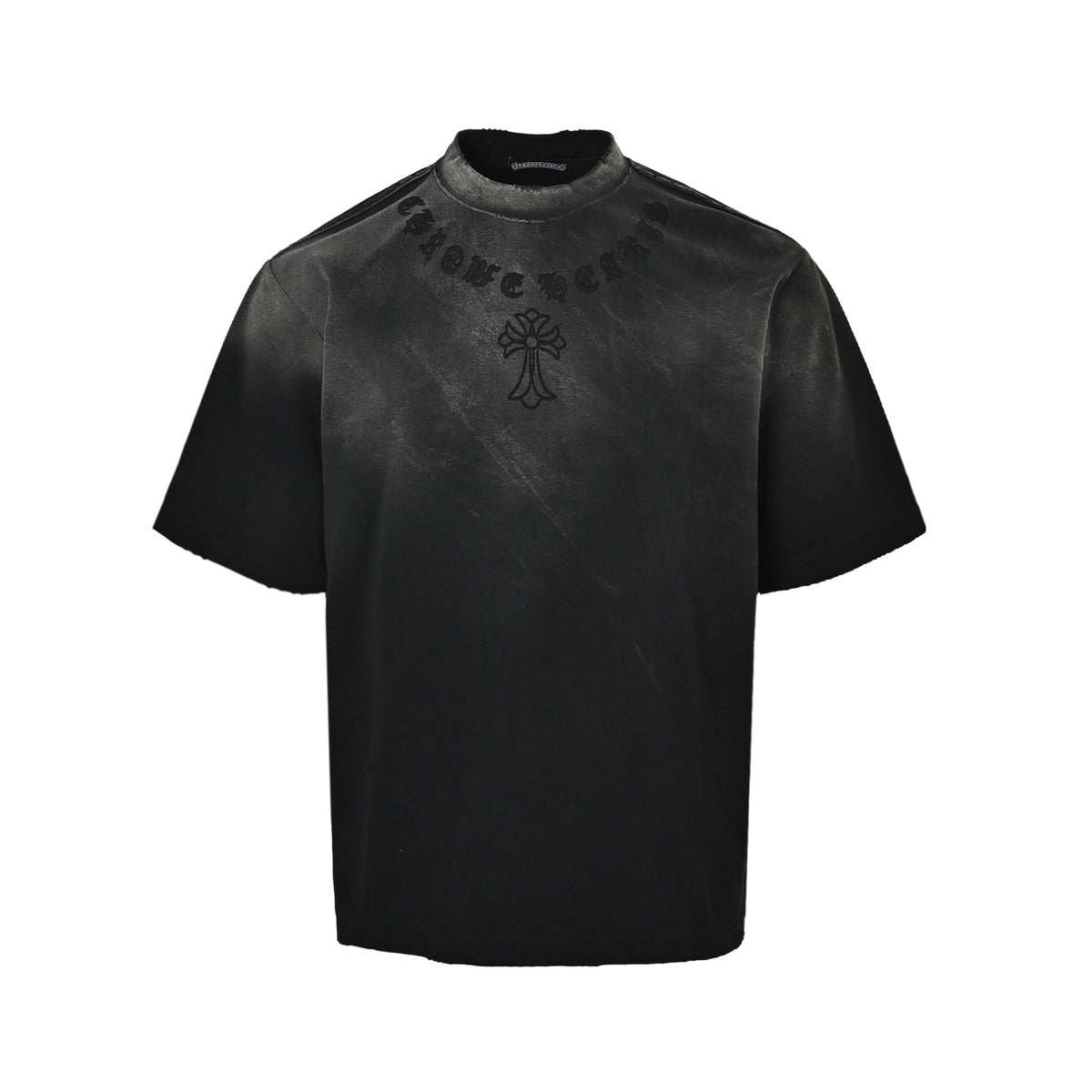 Chrome Hearts/Chrome Heart Laser Cross Laser Destruction Washed Short Sleeves