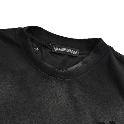 Chrome Hearts/Chrome Heart Cross Laser Destruction Washed Short Sleeves